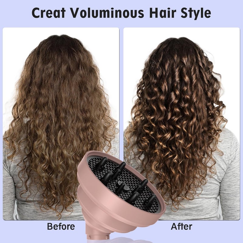 KingKam Upgraded Diffuser Attachment for Dyson Airwrap, Collapsible Travel Hair Diffuser Nozzle for Airwrap, Converts for Dyson Airwrap to Hair Dryer, Foldable and Easy Storage - Light Pink - Image 4